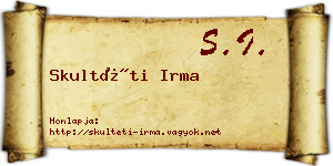 Skultéti Irma névjegykártya