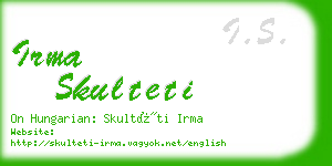 irma skulteti business card